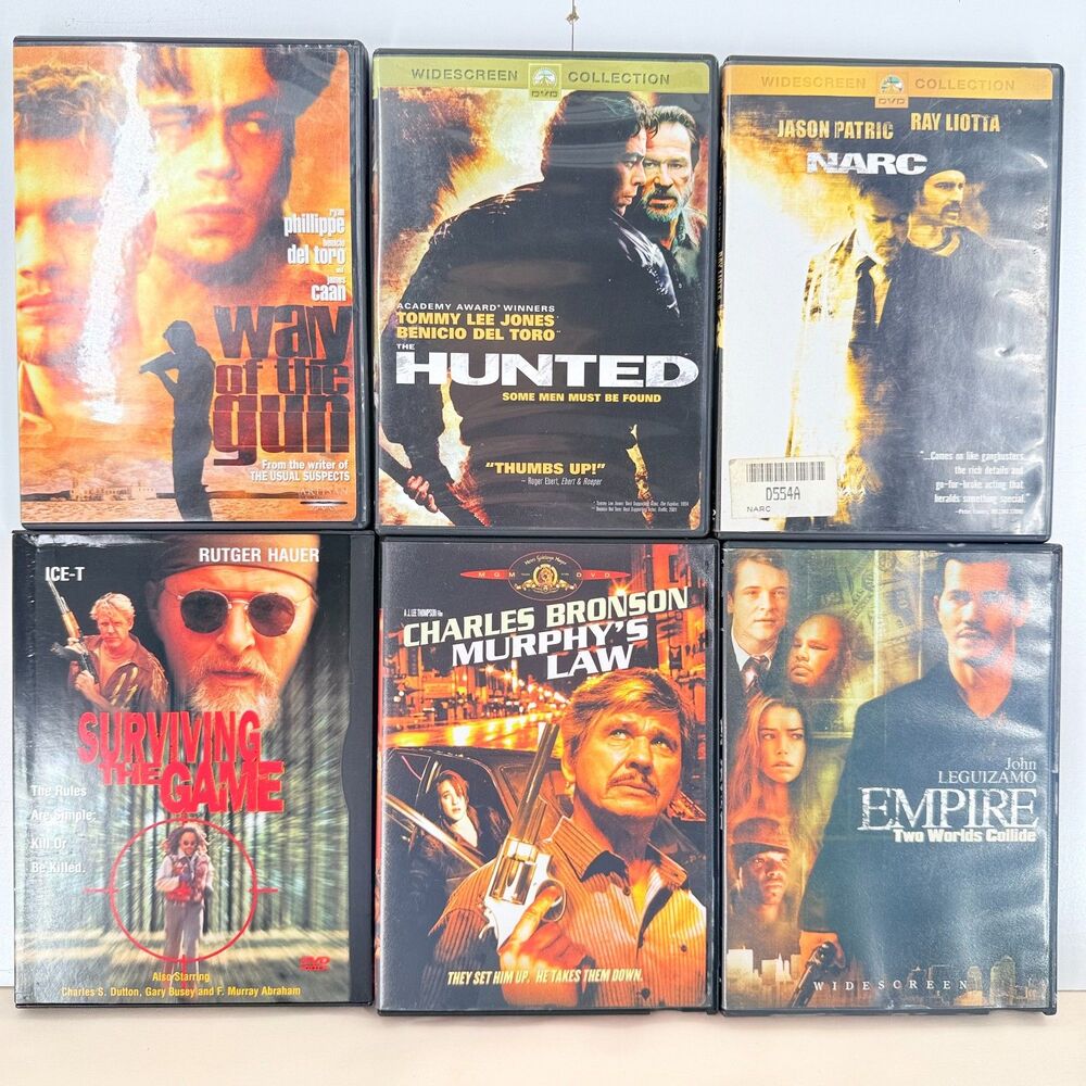 Crime Thriller DVD Lot 6 Movies Hunted Narc Way of the Gun Murphy